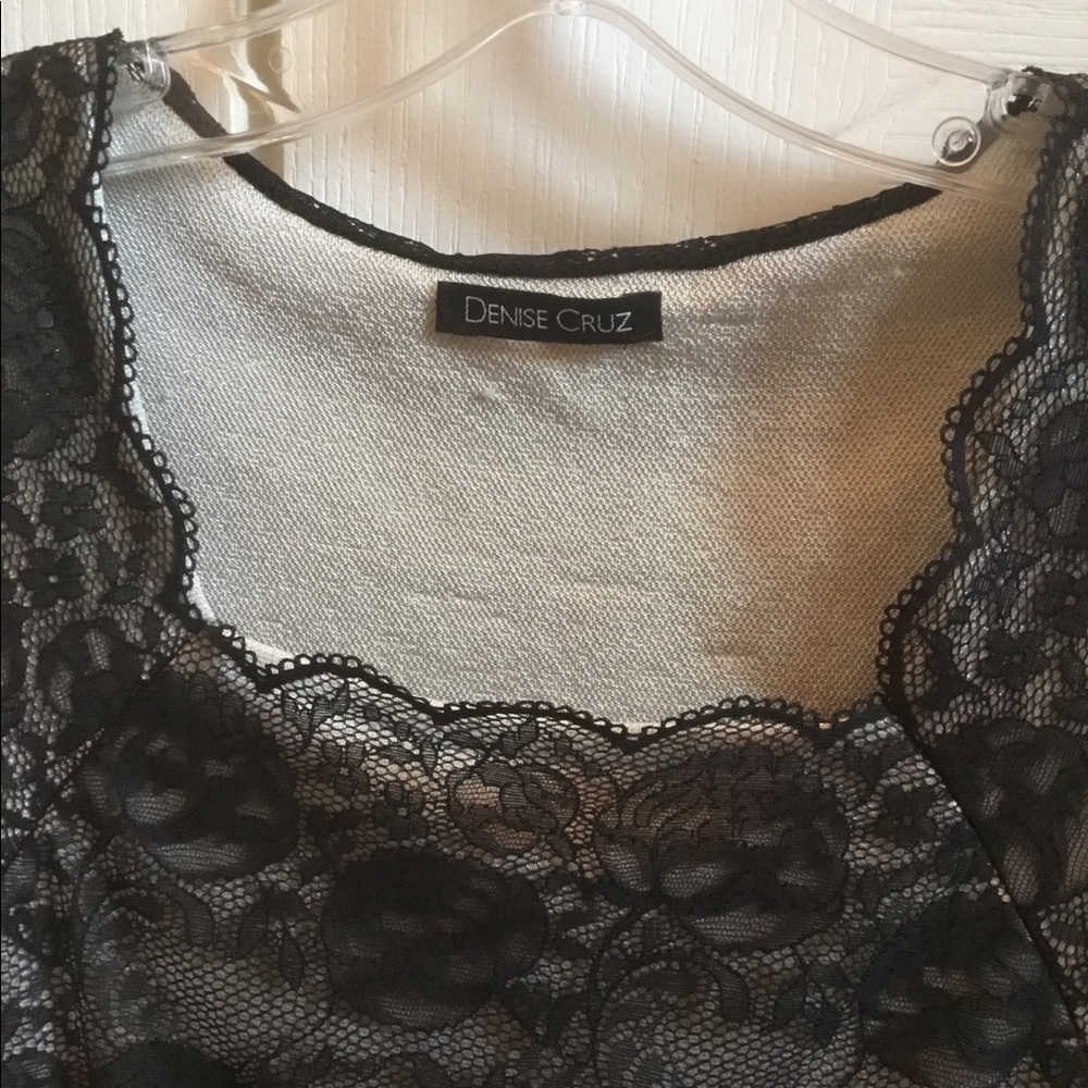 Denise Cruz Black Lace Top - Picture 2 of 2